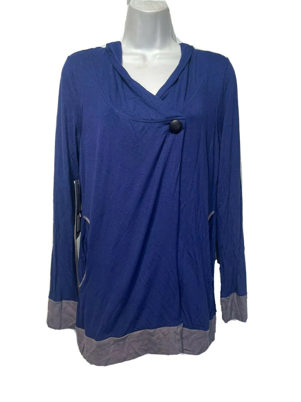 be up cozy button pullover cardigan gray blue Size S